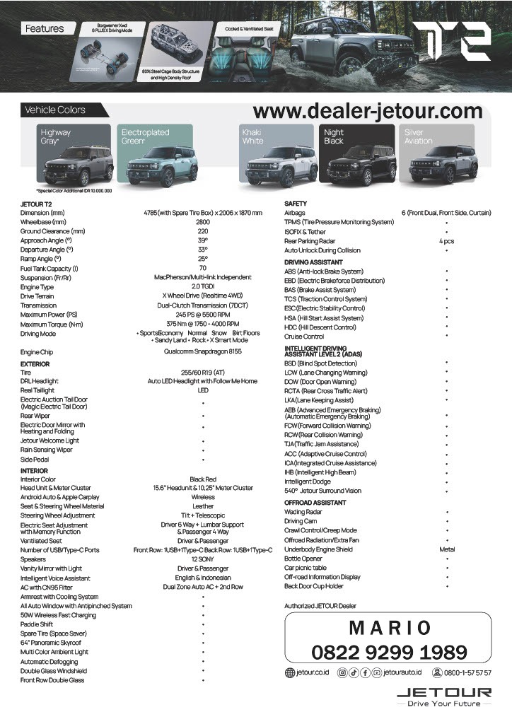 Jetour T2 Bekasi